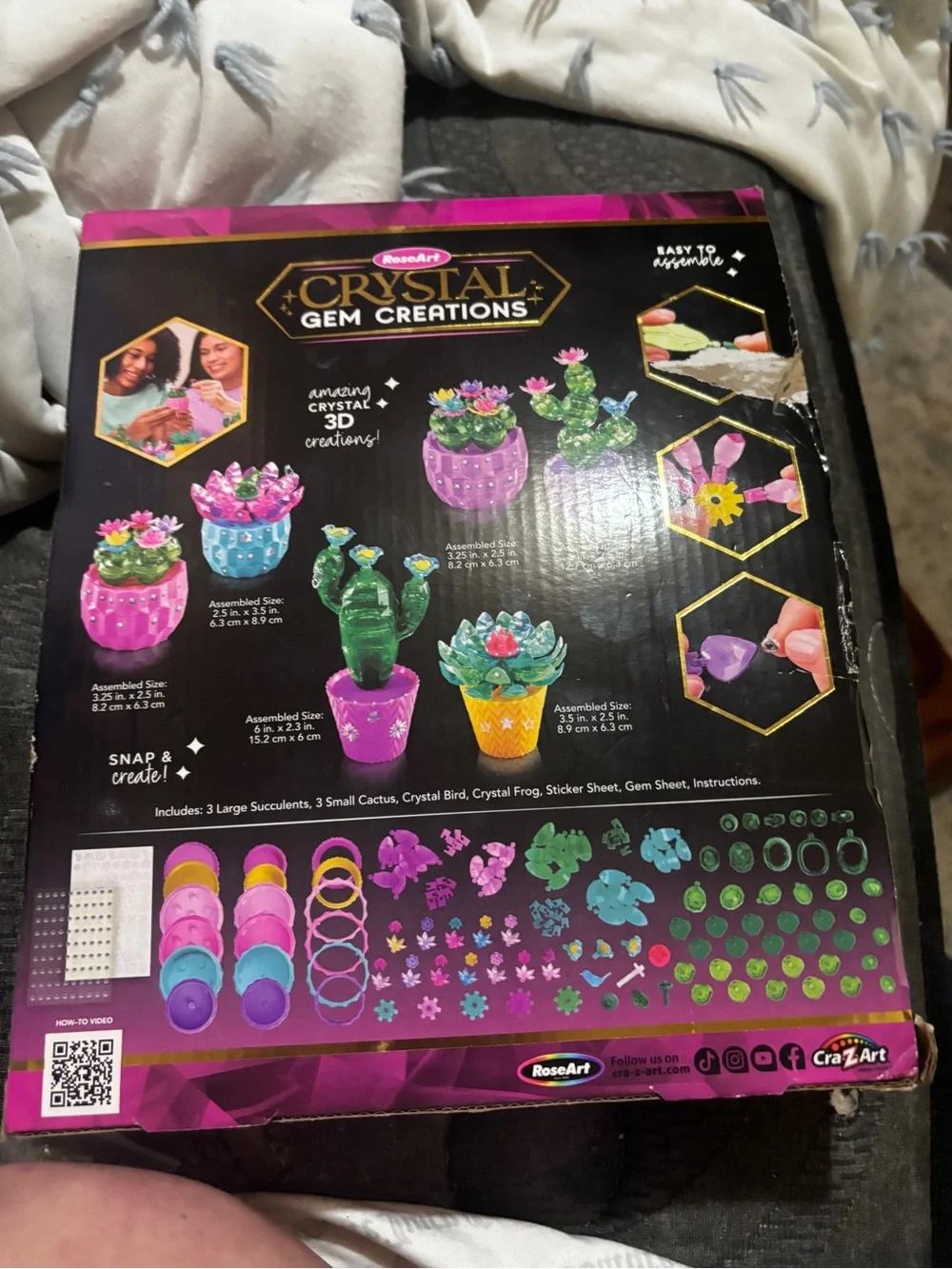 Crystal Succulents Kit - Green & Purple Decorative Plants crystal gem creations
